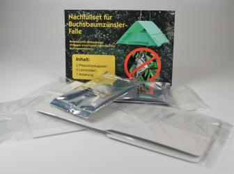 Buchsbaumzünsler Falle Nachfüllset 2 Kapseln, 2 Leimböden 