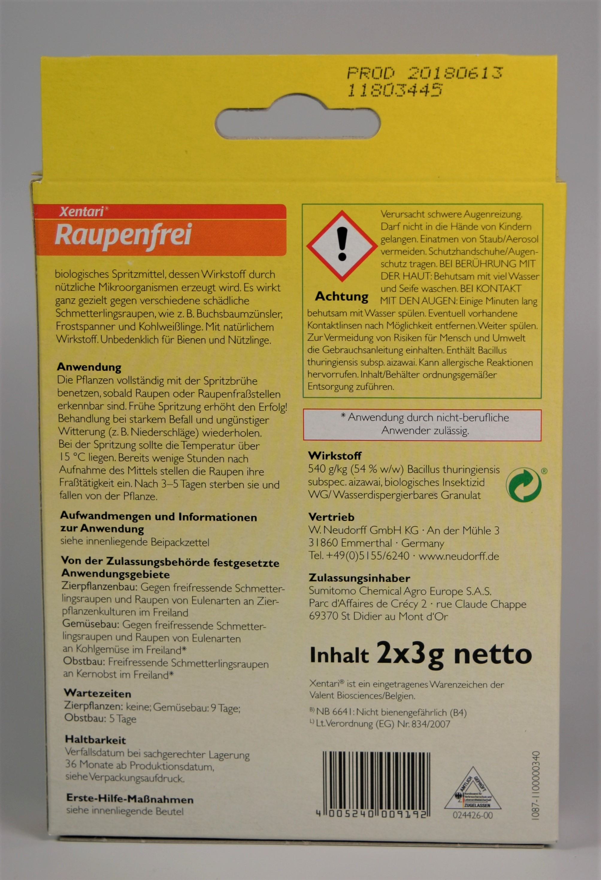 Raupenfrei XenTari 2 Portionsbeutel á 3,0 gr 