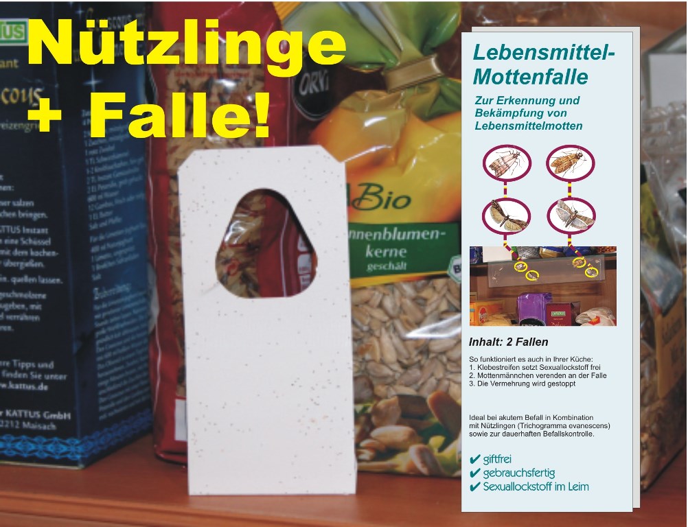 Trichogr. g.Speisemotten 3 Lief.je 4 Kärtchen plus Fallen 